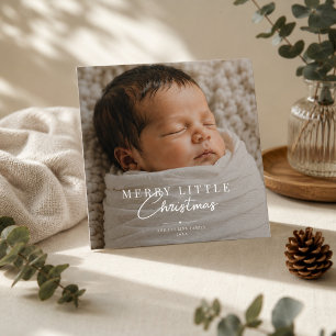 Cartes Pour Fêtes Annuelles Joyeux petit Noël Photo de nouveau-né