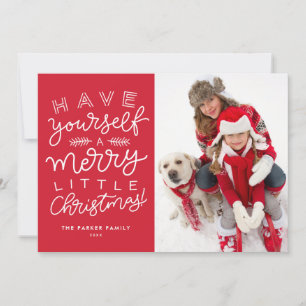 Cartes Pour Fêtes Annuelles Joyeux petit Noël photo rouge