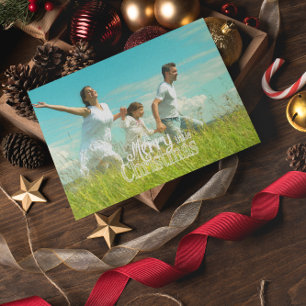 Cartes Pour Fêtes Annuelles Joyeux petit Noël rouge blanc personnalisé