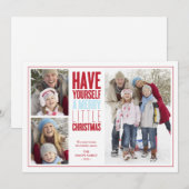 Cartes Pour Fêtes Annuelles Joyeux petit Noël | Rouge/bleu clair (Devant / Derrière)