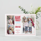 Cartes Pour Fêtes Annuelles Joyeux petit Noël | Rouge/bleu clair (Debout devant)