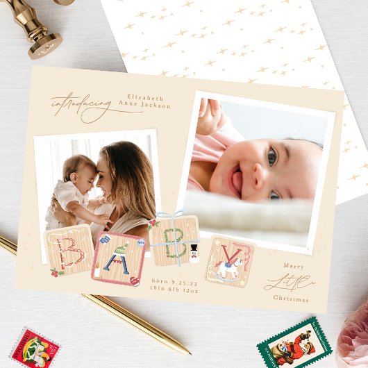 Cartes Pour Fêtes Annuelles Joyeux petit Noël! st fille bébé naissance