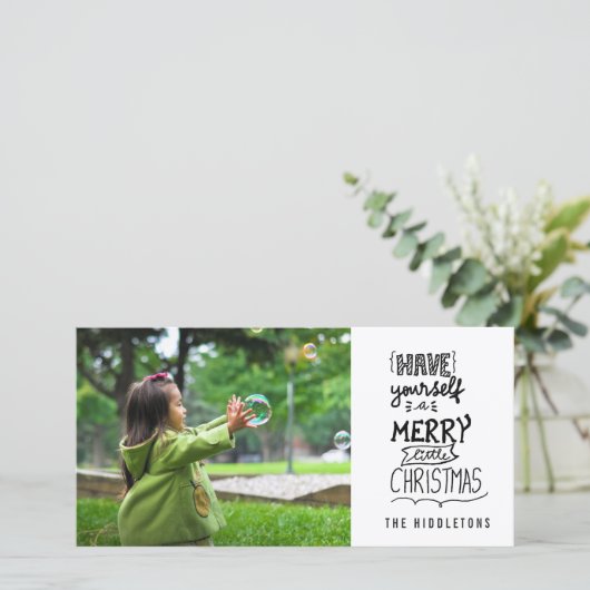 Cartes Pour Fêtes Annuelles Joyeux Petit Script De Noël (Debout devant)