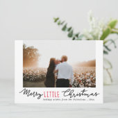 Cartes Pour Fêtes Annuelles Joyeux petit script manuscrit de Noël | Photo (Debout devant)