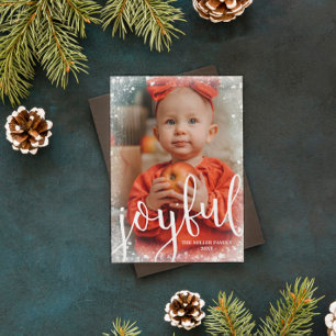 Cartes Pour Fêtes Annuelles Joyeux Photo de Noël gelée