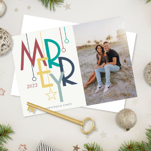 Cartes Pour Fêtes Annuelles Joyeux photo Vintage brillant couleur