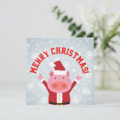 Cartes Pour Fêtes Annuelles Joyeux Piglet de Noël (Debout devant)