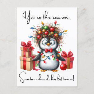 Cartes Pour Fêtes Annuelles Joyeux Pingouin De Noël Drôle Citations Pour Amis