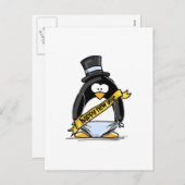 Cartes Pour Fêtes Annuelles Joyeux Pingouin du Nouvel An (Devant / Derrière)