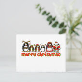 Cartes Pour Fêtes Annuelles Joyeux pingouins de Noël (Debout devant)
