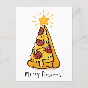 Cartes Pour Fêtes Annuelles Joyeux Pizzamas - Une tranche de joie festive!