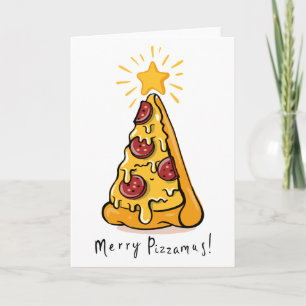 Cartes Pour Fêtes Annuelles Joyeux Pizzamas - Une tranche festive de joie !