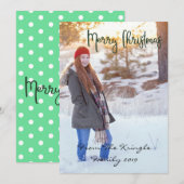 Cartes Pour Fêtes Annuelles Joyeux Pois de menthe de Noël (Devant / Derrière)