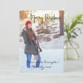 Cartes Pour Fêtes Annuelles Joyeux Pois de menthe de Noël (Debout devant)