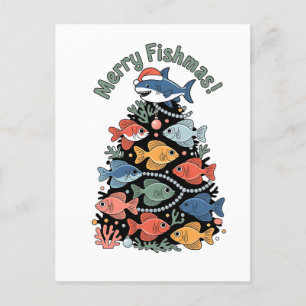 Cartes Pour Fêtes Annuelles Joyeux Poissons de Noël Poisson Drôle Pêche