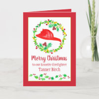 Joyeux pompier de Noël Nom personnalisé Fête