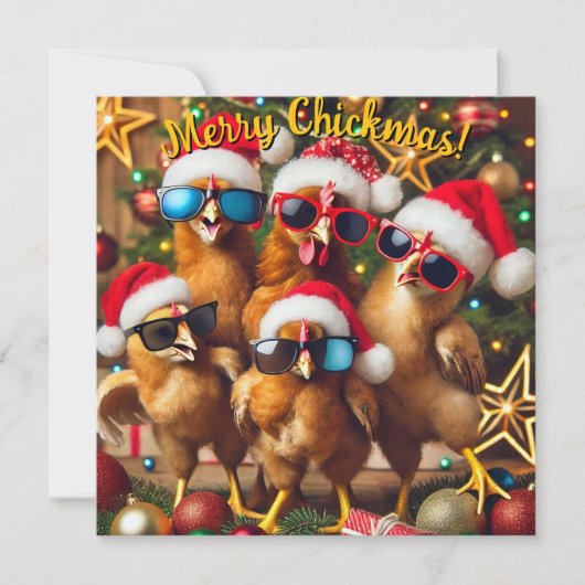 Cartes Pour Fêtes Annuelles Joyeux Pouletmas (Devant)