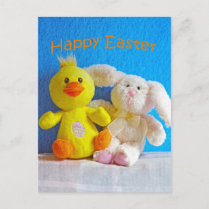 Cartes Pour Fêtes Annuelles Joyeux poussin de Pâques + lapin