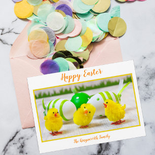 Cartes Pour Fêtes Annuelles Joyeux poussins de Pâques avec oeuf personnalisé
