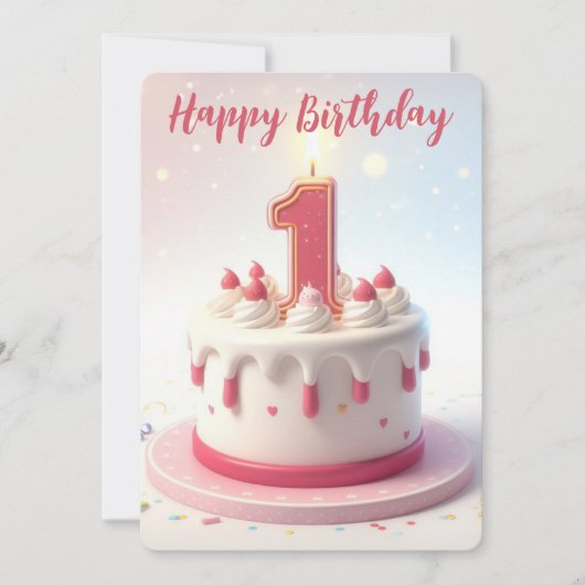 Cartes Pour Fêtes Annuelles Joyeux premier anniversaire (Devant)