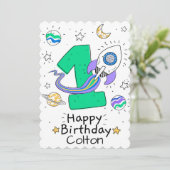 Cartes Pour Fêtes Annuelles Joyeux premier anniversaire (Debout devant)