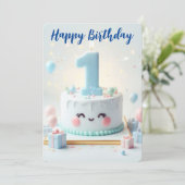 Cartes Pour Fêtes Annuelles Joyeux premier anniversaire (Debout devant)