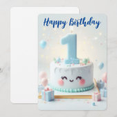 Cartes Pour Fêtes Annuelles Joyeux premier anniversaire (Devant / Derrière)