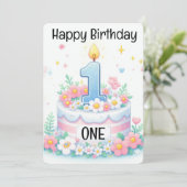 Cartes Pour Fêtes Annuelles Joyeux premier anniversaire (Debout devant)