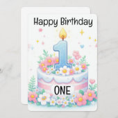 Cartes Pour Fêtes Annuelles Joyeux premier anniversaire (Devant / Derrière)