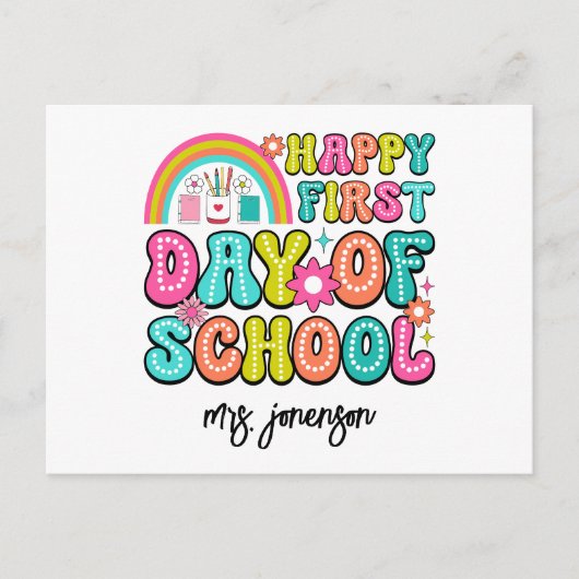 Cartes Pour Fêtes Annuelles Joyeux premier jour d'école (Devant)