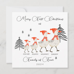Cartes Pour Fêtes Annuelles Joyeux Premier Noël En Famille De Quatre