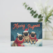 Cartes Pour Fêtes Annuelles Joyeux Pugmas (Debout devant)