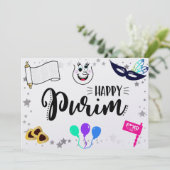 Cartes Pour Fêtes Annuelles Joyeux Purim (Debout devant)