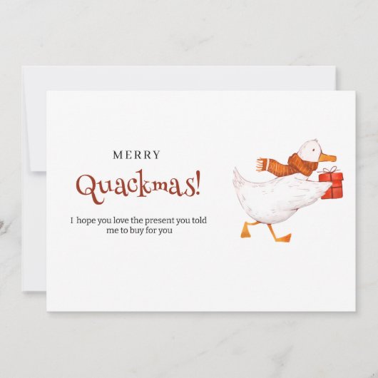 Cartes Pour Fêtes Annuelles Joyeux Quackmas ! Drôle Duck Christmas Card, minim (Devant)