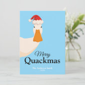 Cartes Pour Fêtes Annuelles Joyeux Quackmas Noël drôle (Debout devant)