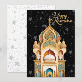 Cartes Pour Fêtes Annuelles joyeux Ramadan (Devant / Derrière)