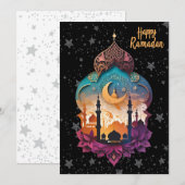 Cartes Pour Fêtes Annuelles Joyeux Ramadan (Devant / Derrière)