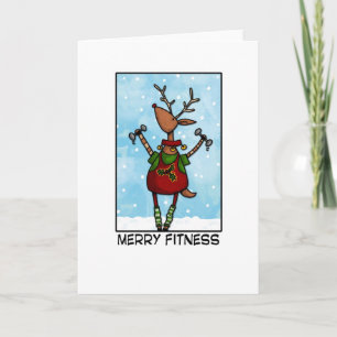 Cartes Pour Fêtes Annuelles Joyeux renne de forme physique