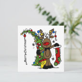 Cartes Pour Fêtes Annuelles Joyeux rennes de Noël (Debout devant)
