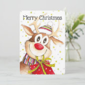 Cartes Pour Fêtes Annuelles Joyeux rennes de Noël (Debout devant)