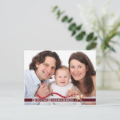 Cartes Pour Fêtes Annuelles Joyeux rennes de Noël & bloc texte avec photo (Debout devant)