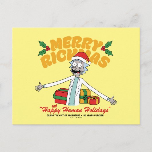 Cartes Pour Fêtes Annuelles Joyeux Rickmas et Bonnes Fêtes Humaines (Devant)
