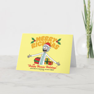 Cartes Pour Fêtes Annuelles Joyeux Rickmas et Joyeuses Fêtes Humaines