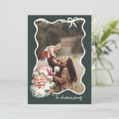 Cartes Pour Fêtes Annuelles Joyeux rose Noël Père Noël retro Photo (Debout devant)