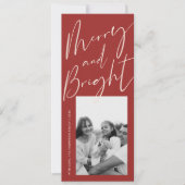 Cartes Pour Fêtes Annuelles Joyeux rouge et brillant script 1 photo (Devant)