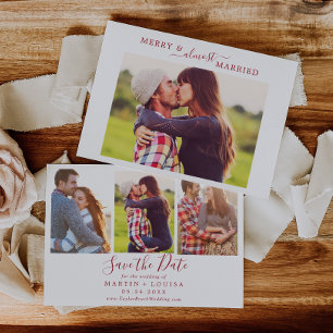 Cartes Pour Fêtes Annuelles Joyeux rouge minimal Presque marié HZ Enregistrer 