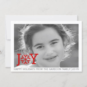Cartes Pour Fêtes Annuelles Joyeux rouge moderne photo de Noël minimale
