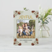 Cartes Pour Fêtes Annuelles Joyeux Rustic Green Photo Noël (Debout devant)