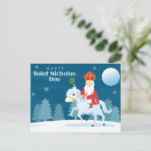 Cartes Pour Fêtes Annuelles Joyeux Saint Nicolas Day Cheval blanc (Debout devant)
