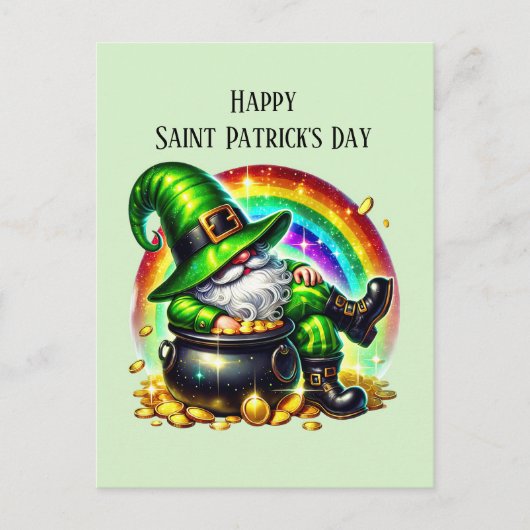 Cartes Pour Fêtes Annuelles Joyeux Saint-Patrick gnome (Devant)
